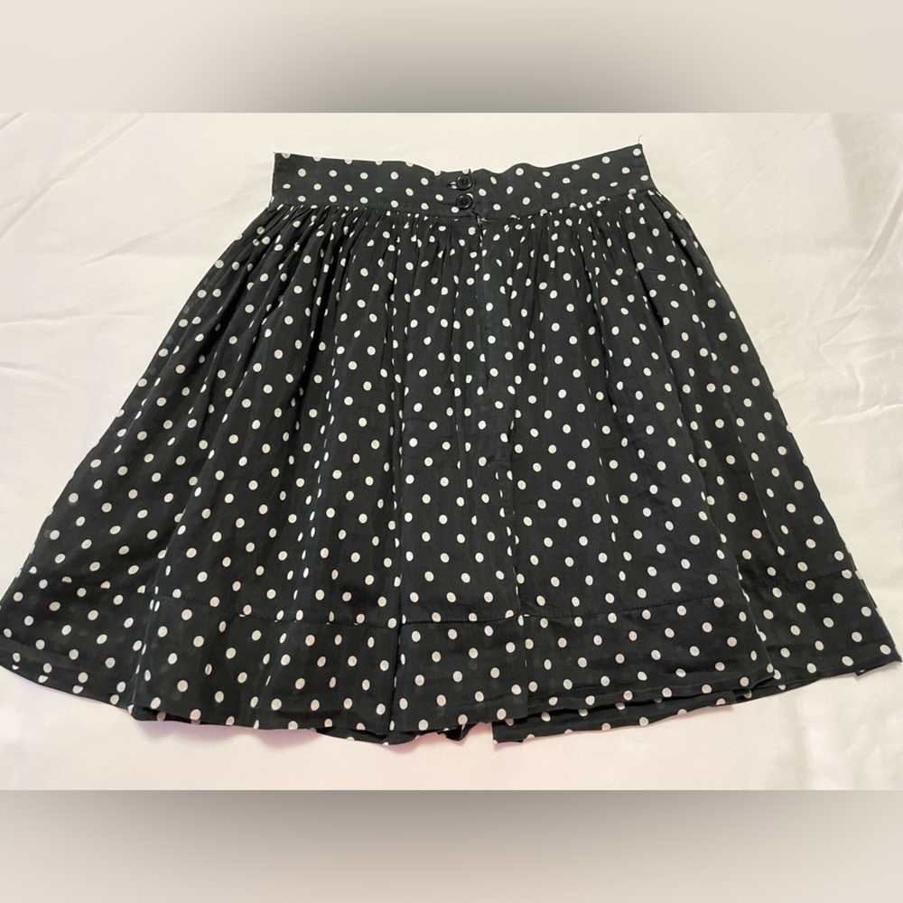 Polka dots print skirt, black and white